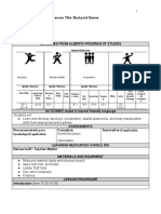 Date: April 19, 2021 Grade: 10 Class/Subject: Gym Unit: Back Yard Games Lesson Duration: 40