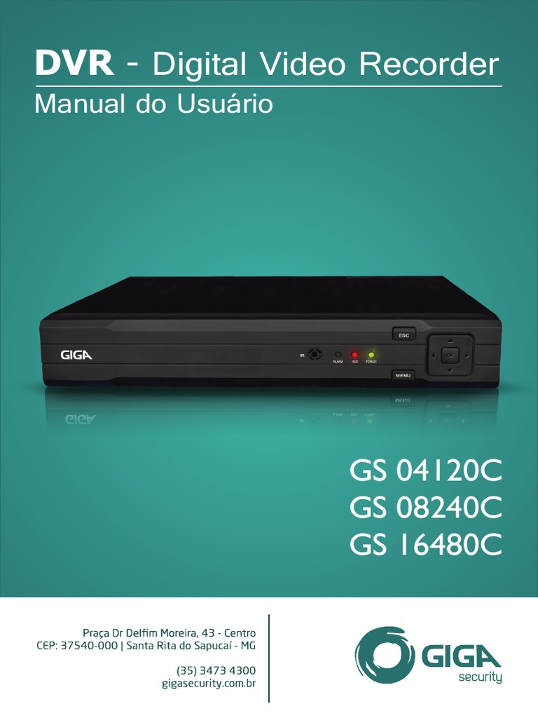 Manual Gravador de Video Digital Gs4120c Gs8240c Gs16480c Rev01 PDF