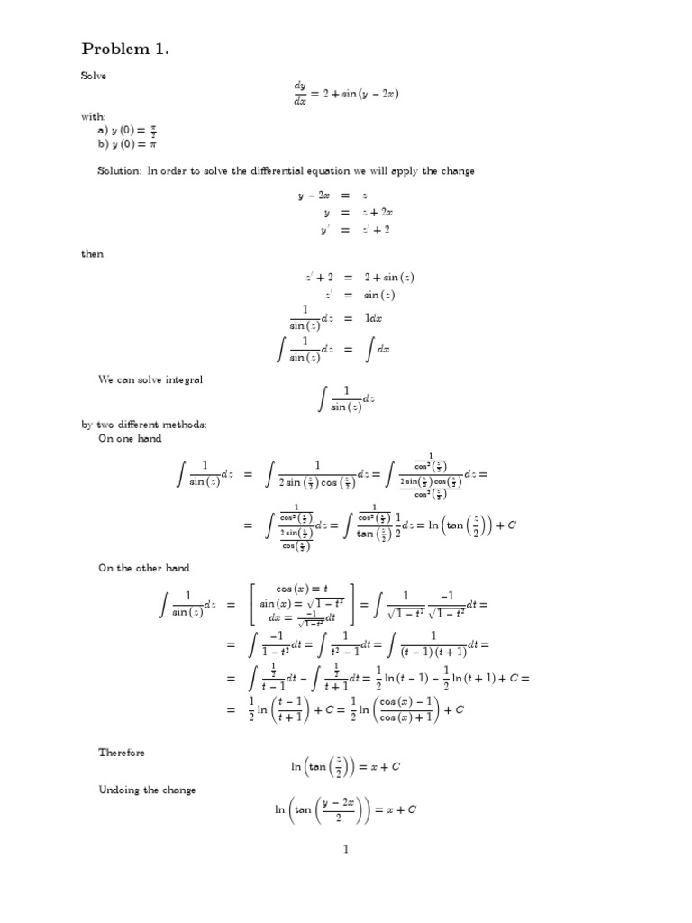 EDI Problem | PDF | Ordinary Differential Equation | Equations