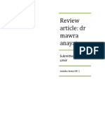 Review Article: DR Mawra Anayat: Submitted To: DR Umer