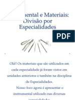 Instrumental e materiais em Periodontia