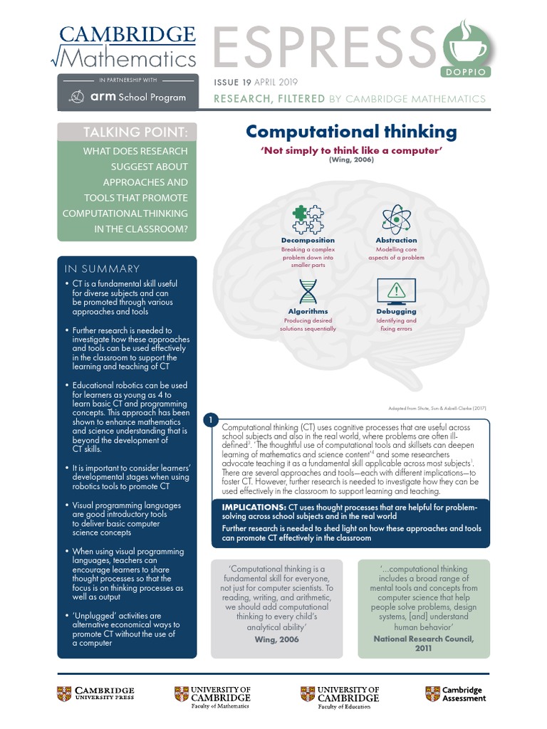 Promoting Computational Thinking in Classrooms | PDF | Thought | Learning