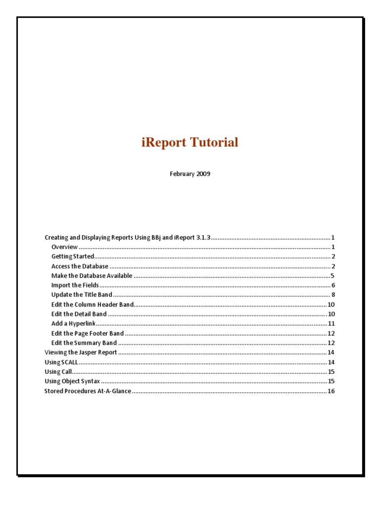 Ireport Tutorial: Back To Top | PDF | Hyperlink | Subroutine