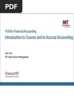 Introduction To Course and To Accrual Accounting