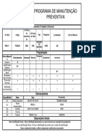 Programa de manutenção preventiva para fresadora universal