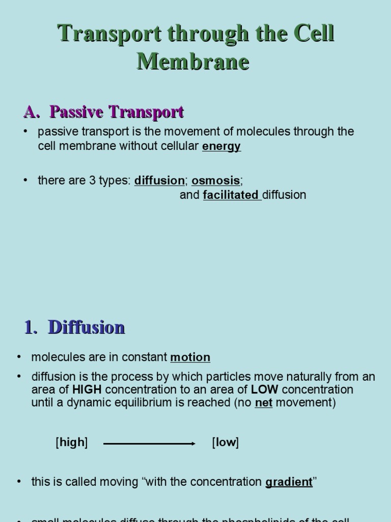 Cell Membrane Transport Mechanisms | PDF | Osmosis | Cell Membrane