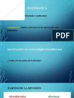 Presentación PowerPoint de La División Entre Monomios y Polinomios