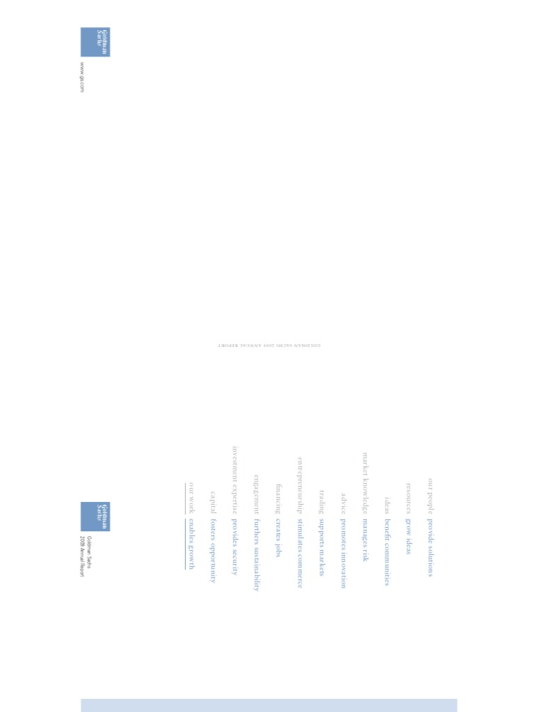 Goldman Sachs Annual Report PDF Investment Banking Market Liquidity