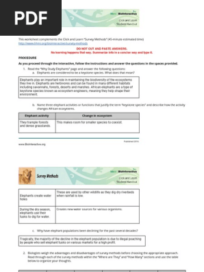 Survey Methods of African Elephants | PDF | Elephant | Surveying