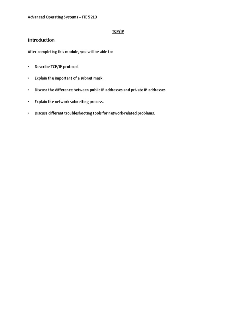 TCP IP Fundamentals | PDF | Ip Address | Internet Protocols