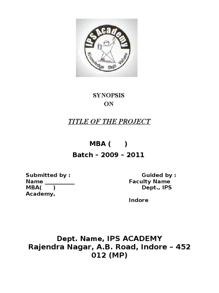 MBA Project Synopsis - 2009-2011 | PDF | Art