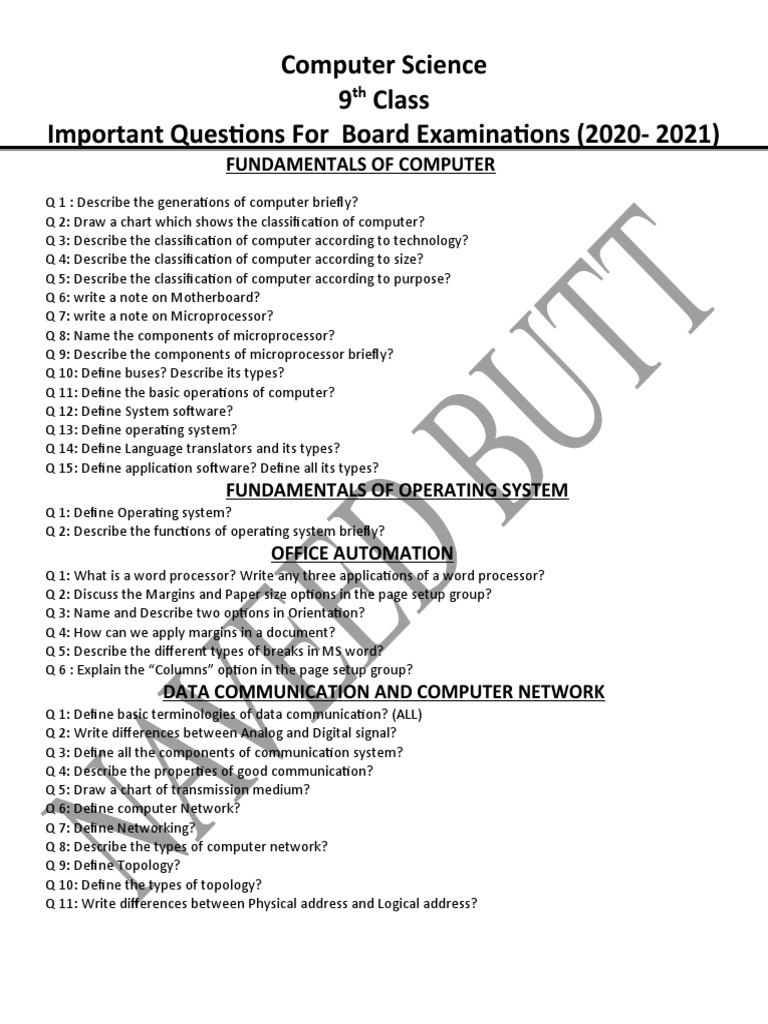 Computer 9TH Questions | PDF | World Wide Web | Internet & Web