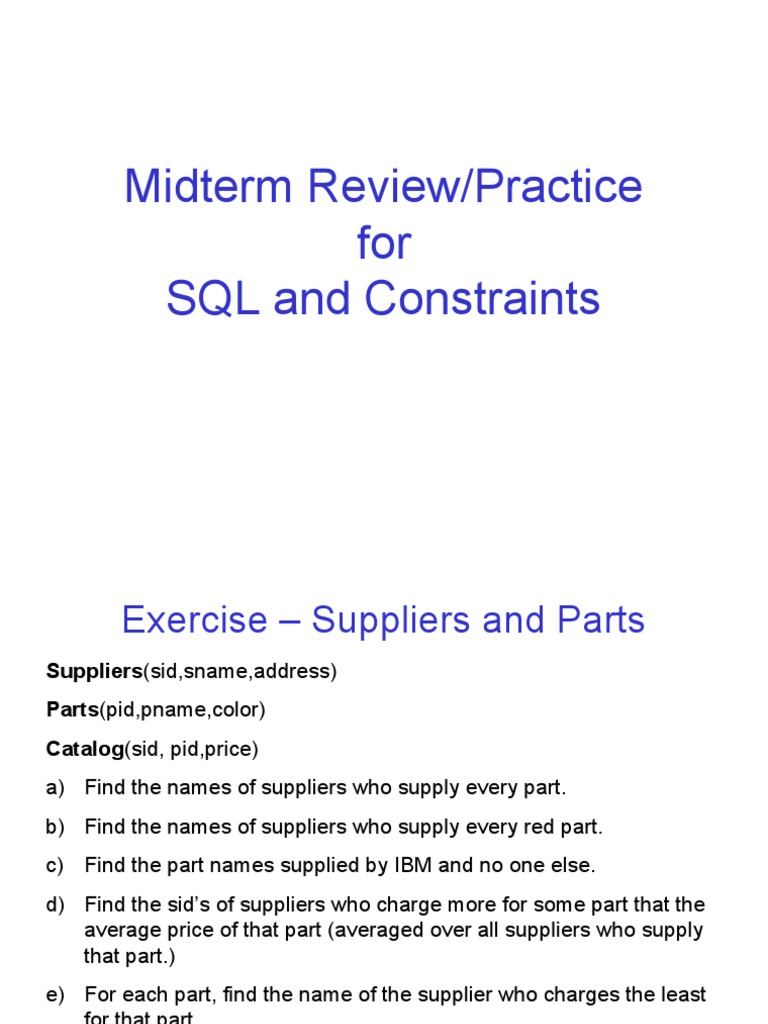 Comprehensive SQL Review and Practice for Common Constraints, Joins ...