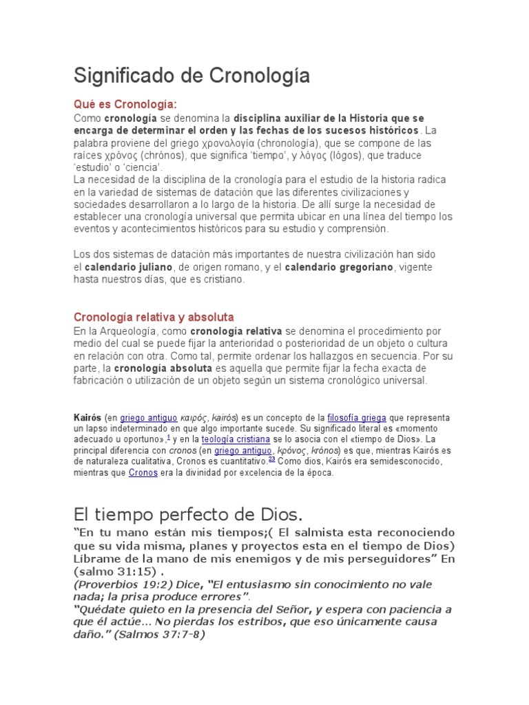 Significado de Cronología | PDF | Science | Ciencia y Tecnología