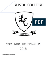 Lomagundi College: Sixth Form Prospectus 2018