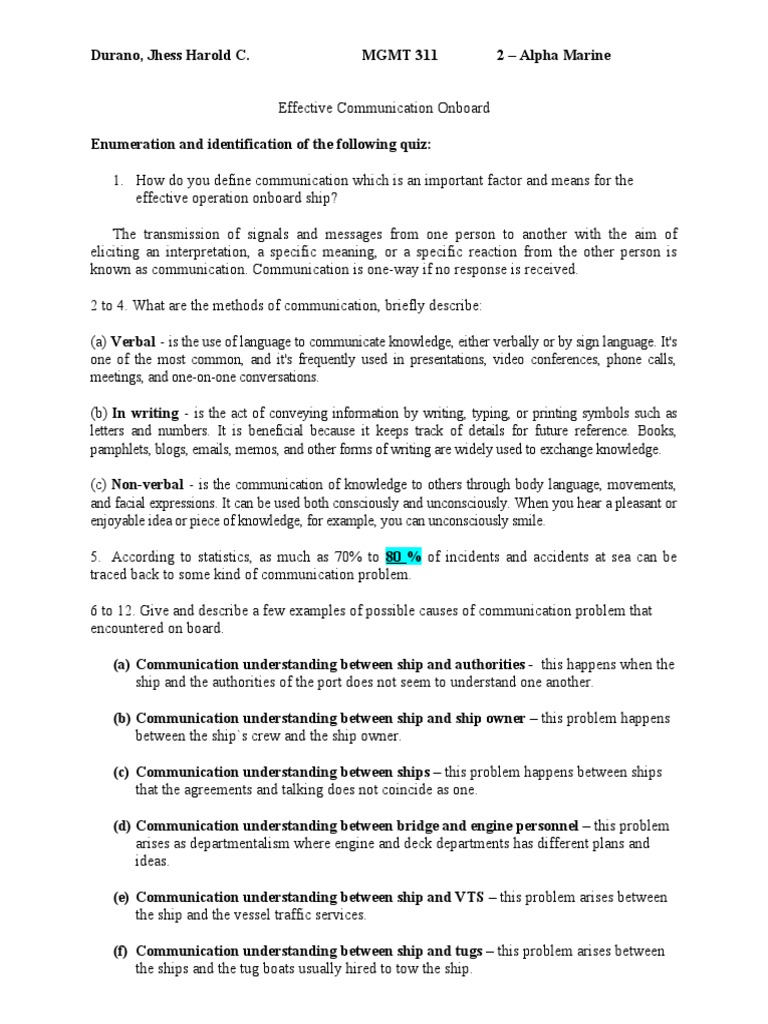 Enhancing Shipboard Communication | PDF | Communication | Human Nature