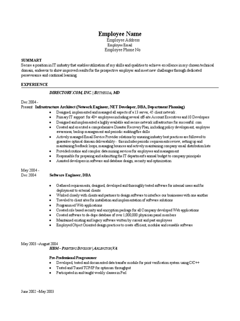 Preferred Resume | PDF | Component Object Model | Computer Network