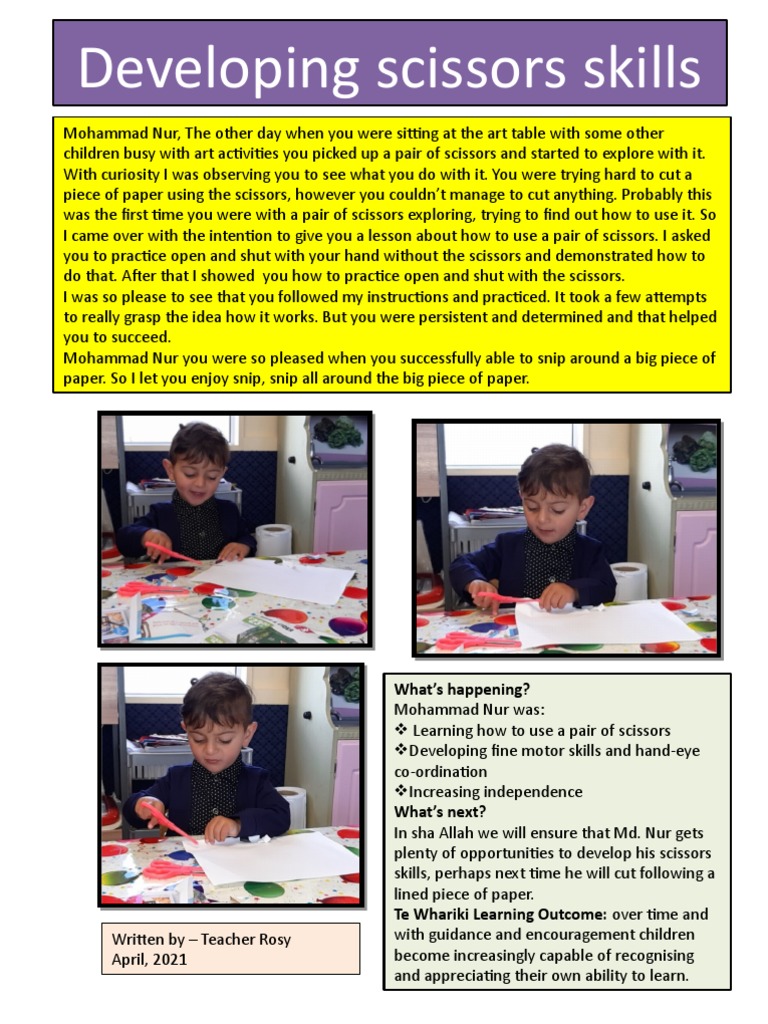 Developing Scissors Skills | PDF | Career & Growth