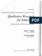 Qualitative Research For Education: An Introduction To Theory and Methods