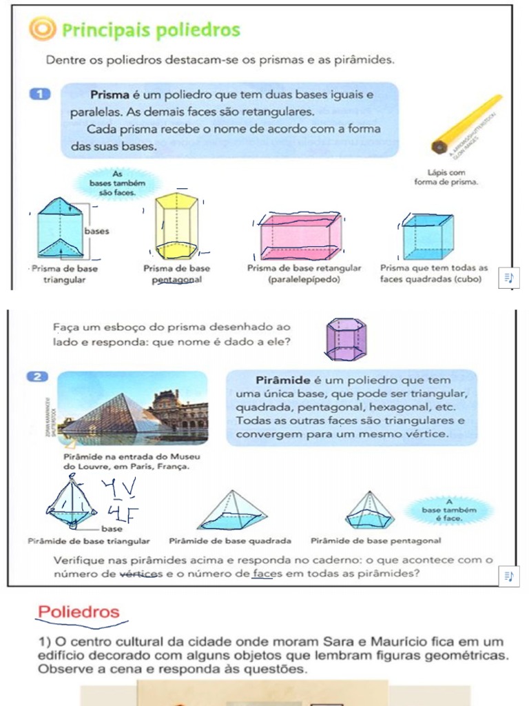 Principais Poliedros Prismas e Pirâmides | PDF