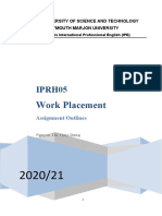 IPRH05 Assessment Outlines 2020-21