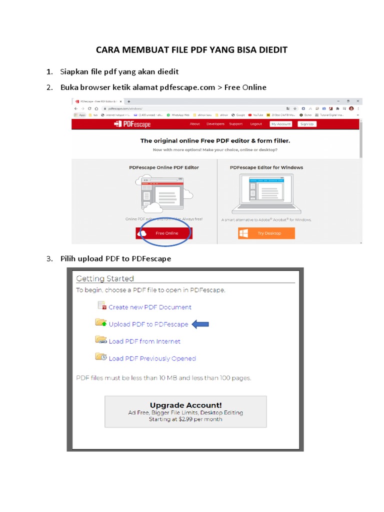 Cara Edit PDF dengan PDFescape | PDF