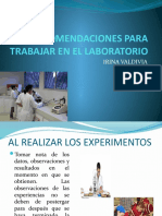 Recomendaciones para Trabajar en El Laboratorio