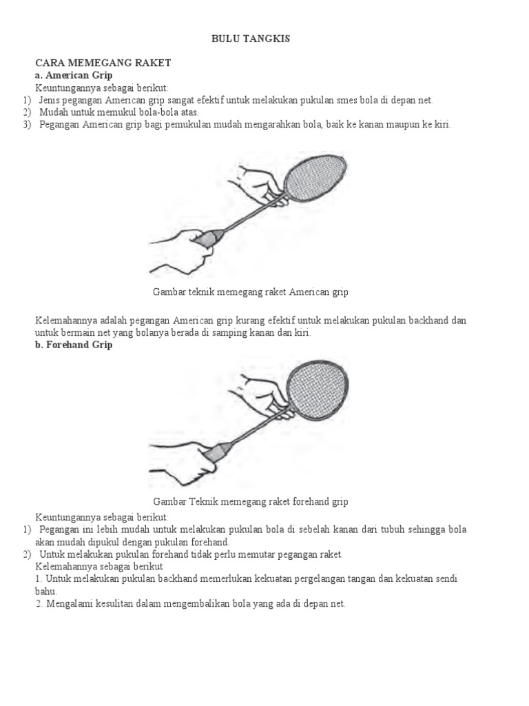 Cara Pegang Raket Bulu Tangkis Pdf