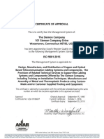 Siemon ISO 9001_2015 Certificate