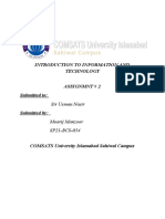 Introduction To Information and Technology Assignmnt # 2 Submitted To