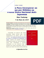 Mao Tsetung - Lutemos para Incorporar As Massa Por Milhões Na Frente Única Nacional Anti-Japonesa