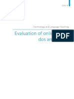 Evaluation of Online Tools: Dos and Don'ts: Unit 4