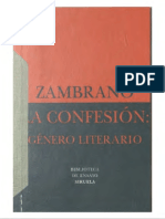 Maria Zambrano La Confesion Genero Literario