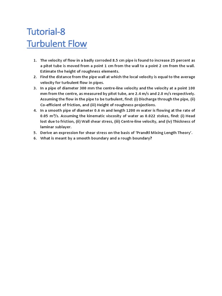 Turbulent Flow Analysis in Pipes | PDF | Technology & Engineering