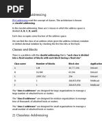 1) Classful Addressing: Classes and Blocks