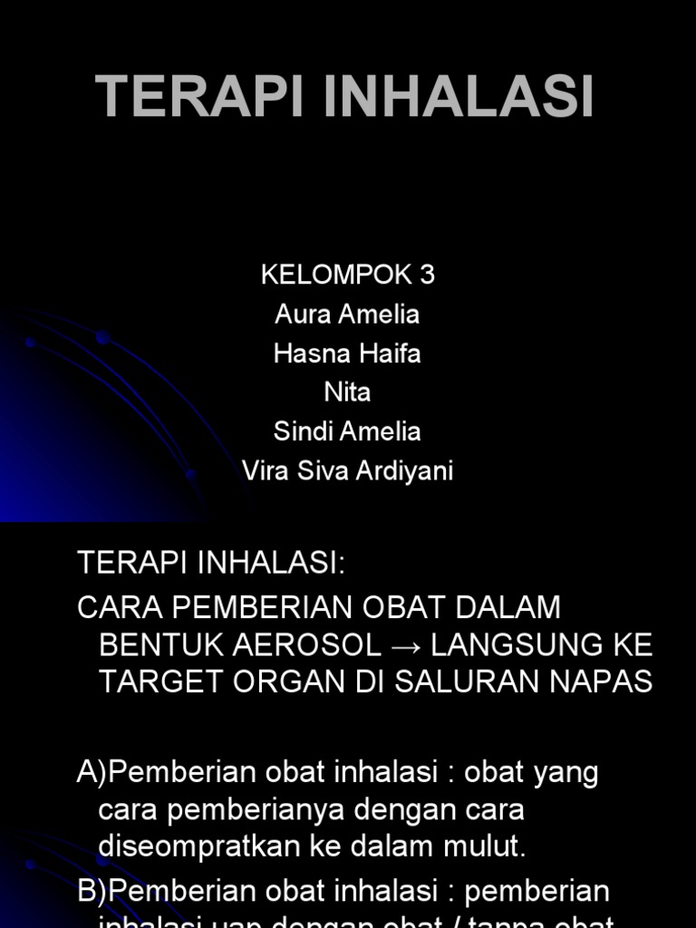 Pemberian Obat Melalui Terapi Inhalasi | PDF | Sains & Matematika