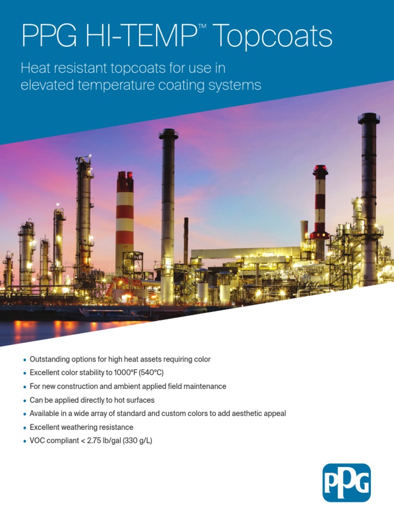PPG HiTemp Topcoats Heat Resistant Topcoats For Use in Elevated
