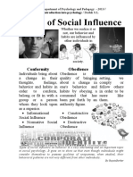 Types of Social Influence: Conformity Obedience Compliance