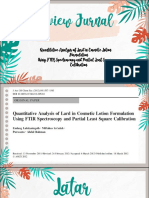 Analisis Kuantitatif LD dalam Formulasi Lotion Kosmetik Menggunakan Spektroskopi FTIR dan Kalibrasi PLS