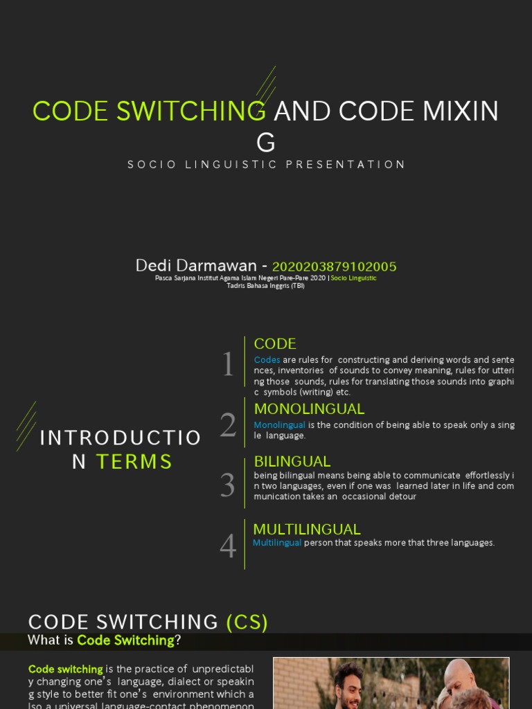 Understanding Code Switching & Mixing | PDF | Multilingualism | Applied ...