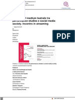 Theatron, Il Medium Teatrale Tra Performance Studies e Social Media Society - Oltrelecolonne - It, 22 Aprile 2021