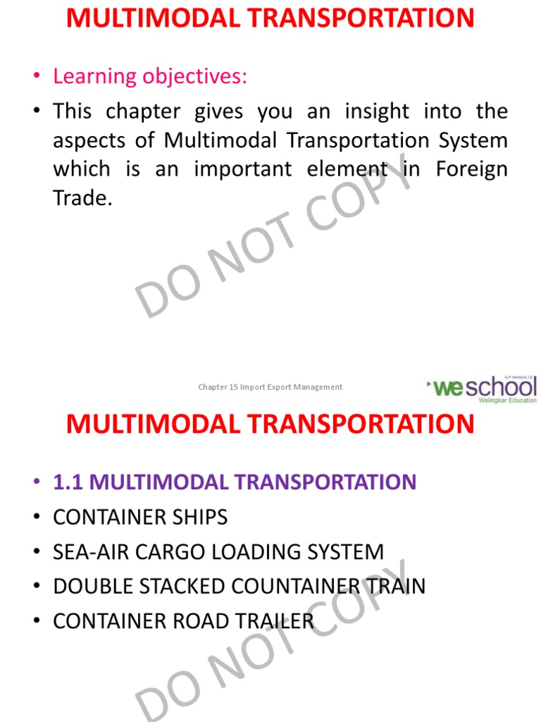 Multimodal Transport in Trade | PDF | Containerization | Port