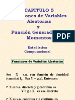 Capitulo 5 Funciones de Variables Aleatorias y Función Generadora de Momentos