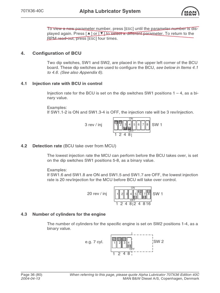 Alpha Lubricator DIP Config | PDF | Electronics | Electrical Engineering