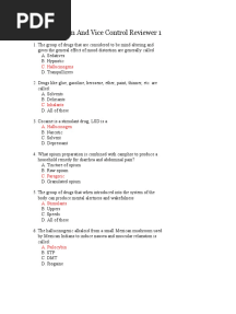 Drug Education and Vice Control Reviewer 1