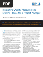 Innovative Quality Measurement System-Ideas For A Project Manager