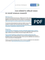 Some Resources Related To Ethical Issues in Social Sciences Research