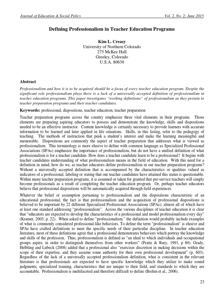 WHAT IS PROFESSIONAL TEACHER EDUCATION intelligence overview