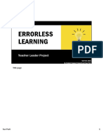 Errorless Leanring Notes