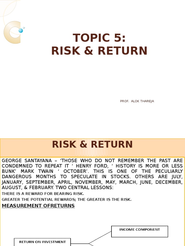 Understanding Risk and Return in Investing | PDF